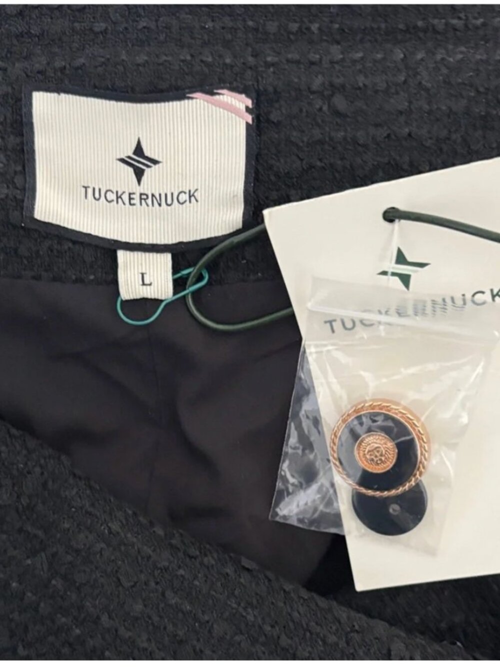 NWT Tuckernuck Black Tweed Blanche Dress Large - Picture 6 of 6